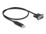 Delock USB 2.0 zu Seriell RS-232 Adapter D-Sub 9 Stecker mit kompaktem Steckergehäuse 50 cm FTDI