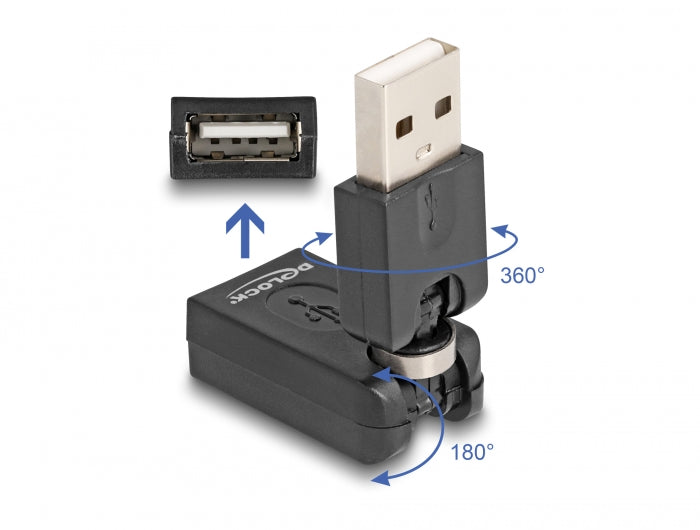 Delock Rotationsadapter USB 2.0-A Stecker zu Buchse
