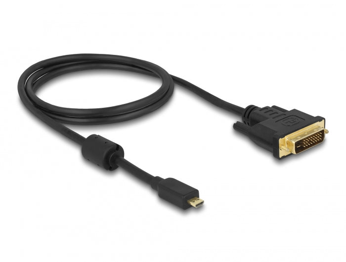 Delock HDMI Kabel Micro-D Stecker > DVI 24+1 Stecker 1 m