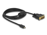 Delock HDMI Kabel Micro-D Stecker > DVI 24+1 Stecker 2 m