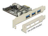 Delock PCI Express x1 Karte zu 3 x extern + 1 x intern USB 5 Gbps Typ-A Buchse