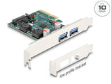 Delock PCI Express x4 Karte zu 2 x extern USB 10 Gbps Typ-A Buchse - Low Profile Formfaktor