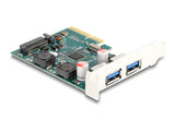 Delock PCI Express x4 Karte zu 2 x extern USB 10 Gbps Typ-A Buchse - Low Profile Formfaktor