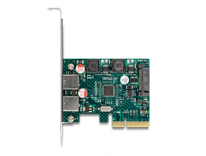 Delock PCI Express x4 Karte zu 2 x extern USB 10 Gbps Typ-A Buchse - Low Profile Formfaktor