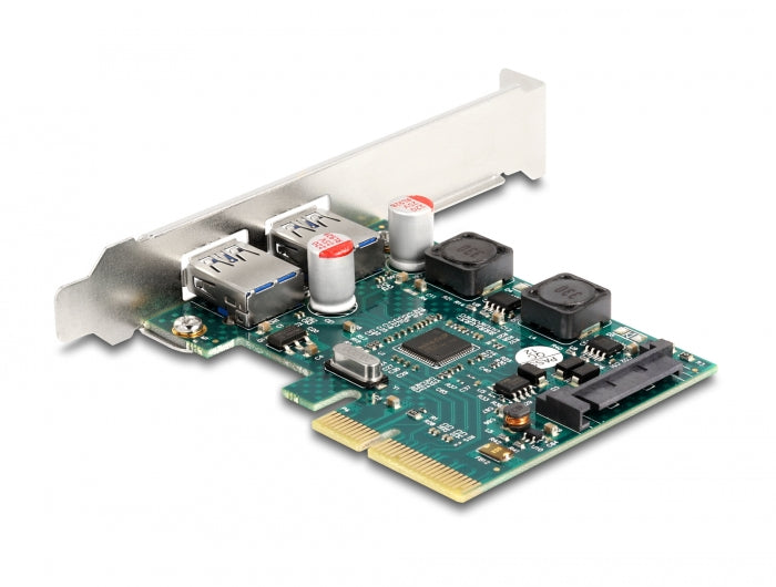 Delock PCI Express x4 Karte zu 2 x extern USB 10 Gbps Typ-A Buchse - Low Profile Formfaktor