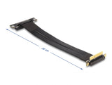 Delock Riser Karte PCI Express x4 Stecker 90° gewinkelt zu x4 Slot 90° gewinkelt mit Kabel 30 cm