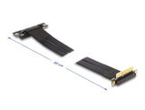 Delock Riser Karte PCI Express x4 Stecker 90° gewinkelt zu x4 Slot 90° gewinkelt mit Kabel 60 cm