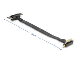 Delock Riser Karte PCI Express x1 Stecker 90° gewinkelt zu x1 Slot 90° gewinkelt mit Kabel 30 cm
