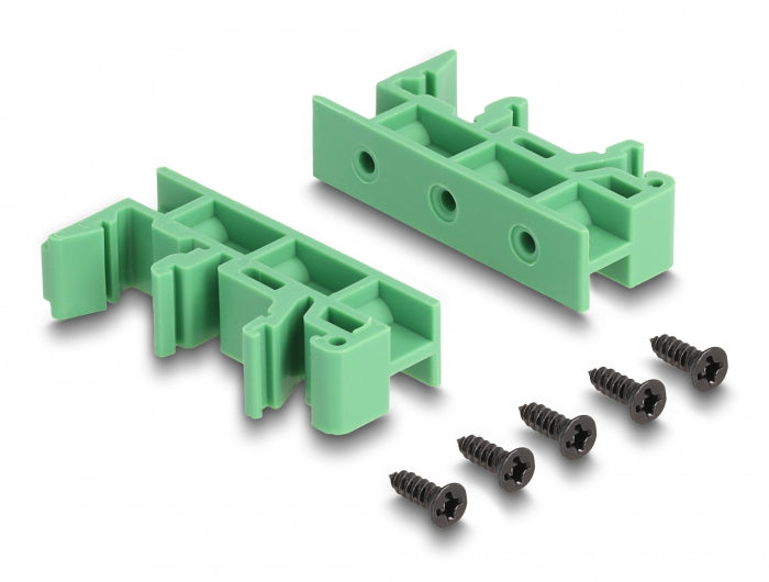 Delock RJ50 Buchse zu Terminalblock mit Drucktaster für Hutschiene