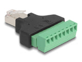 Delock Adapter RJ45 Stecker > Terminalblock 8 Pin 2-teilig 3,81 mm