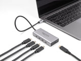 Delock USB 10 Gbps USB Type-C™ Hub mit 4 x USB Type-C™ Buchse + 1 x USB Type-C™ PD 85 Watt mit 30 cm Anschlusskabel
