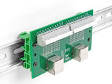 Delock RJ50 2 x Buchse zu 2 x Terminalblock mit Drucktaster für Hutschiene
