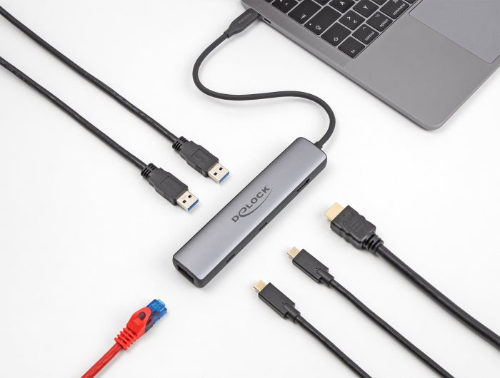 Delock USB 40 Gbps USB Type-C™ Dockingstation 8K - HDMI / USB 10 Gbps / 2,5 Gigabit LAN / PD 3.0 100 W