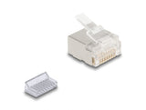 Delock RJ45 Modularer Stecker Cat.6A für Slim und Flachbandkabel 100er Set