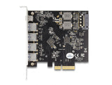 Delock PCI Express x4 Karte zu 1 x USB Type-C™ + 4 x USB Typ-A - SuperSpeed USB 10 Gbps