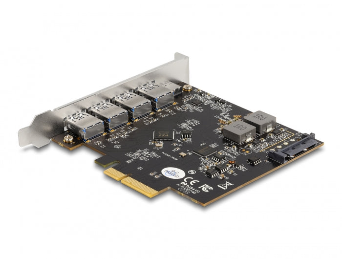 Delock PCI Express x4 Karte zu 1 x USB Type-C™ + 4 x USB Typ-A - SuperSpeed USB 10 Gbps