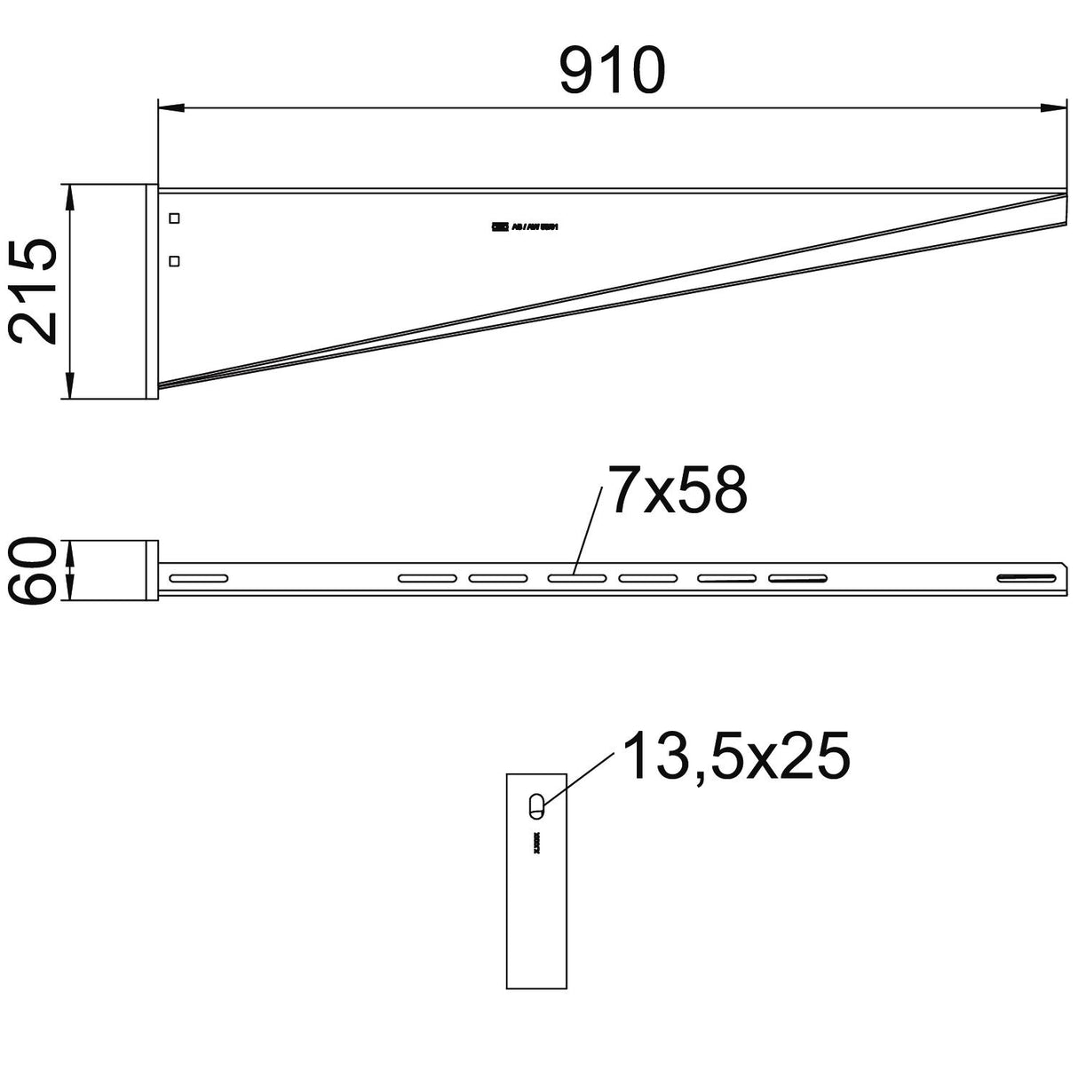BETTERMANN Wand/Stielausleger 910mm ST AW 55-Serie AW 55 91 FT 5500N