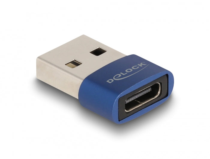 Delock USB 2.0 Adapter USB Typ-A Stecker zu USB Type-C™ Buchse blau