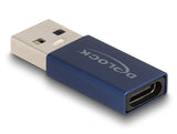Delock USB 10 Gbps Adapter USB Typ-A Stecker zu USB Type-C™ Buchse aktiv blau