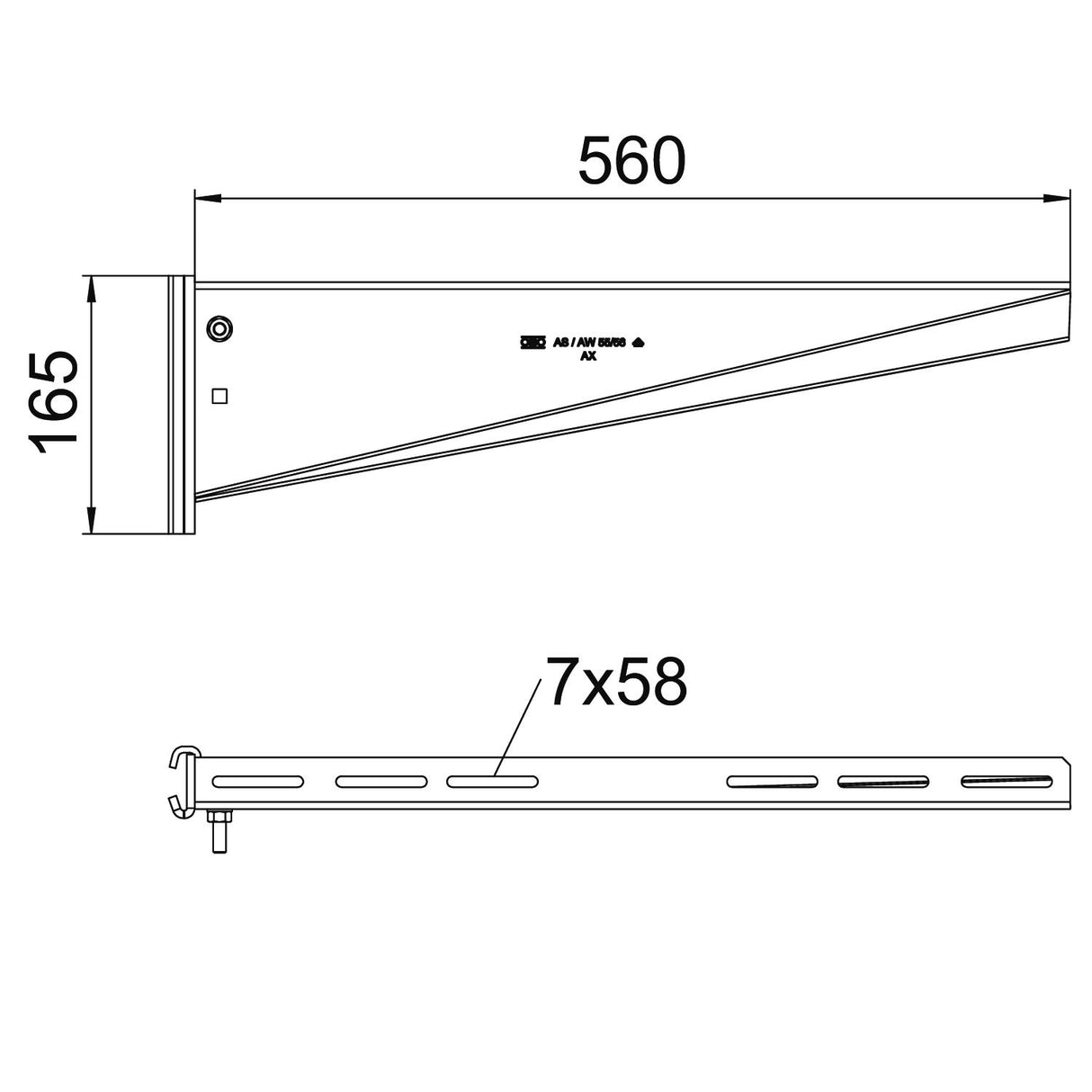BETTERMANN Stielausleger 560mm 5500N ST AS 55-Serie AS 55 56 FT