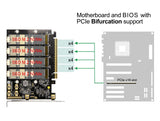 Delock PCI Express x16 Karte zu 4 x intern NVMe M.2 Key M - Bifurcation