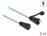 Delock LWL Kabel LC Duplex zu LC Duplex mit Verschlusskappe Multimode OM3 IP68 staub- und wasserdicht 2 m