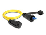 Delock LWL Kabel LC Duplex zu LC Duplex mit Verschlusskappe Singlemode IP68 staub- und wasserdicht 1 m
