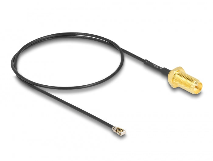 Delock Antennenkabel RP-SMA Buchse zum Einbau zu I-PEX Inc., MHF® 4L LK Stecker 1.37 35 cm Gewindelänge 10 mm