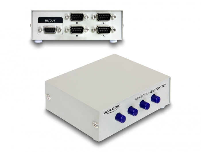 Delock Seriell Umschalter RS-232 / RS-422 / RS-485 4-Port manuell