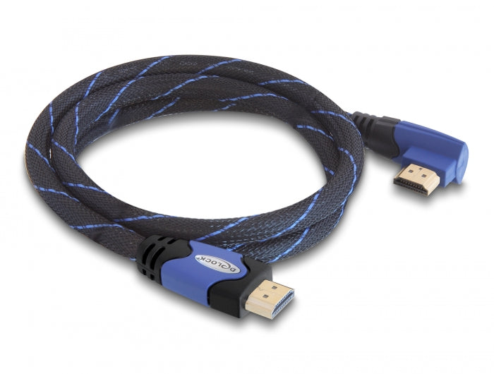 Delock Kabel High Speed HDMI mit Ethernet – HDMI A Stecker > HDMI A Stecker gewinkelt 4K 1 m