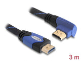 Delock Kabel High Speed HDMI mit Ethernet – HDMI A Stecker > HDMI A Stecker gewinkelt 4K 3 m