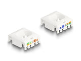 Delock Keystone Modul RJ45 Buchse zu LSA Cat.6A STP mit Verschlussclip und kabelbinderfrei