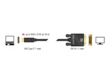 Delock Kabel USB Type-C™ Stecker > DVI 24+1 Stecker (DP Alt Mode) 4K 30 Hz 1 m schwarz