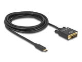 Delock Kabel USB Type-C™ Stecker > DVI 24+1 Stecker (DP Alt Mode) 4K 30 Hz 3 m schwarz