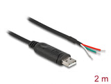 Delock Adapterkabel USB 2.0 Typ-A zu seriell RS-485 3 x offene Kabelenden 2 m