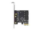 Delock 4 Port SATA PCI Express x1 Karte - Low Profile Formfaktor
