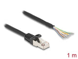 Delock Kabel RJ50 Stecker zu offenen Kabelenden S/FTP 1 m schwarz