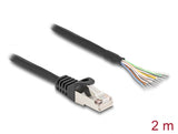 Delock Kabel RJ50 Stecker zu offenen Kabelenden S/FTP 2 m schwarz