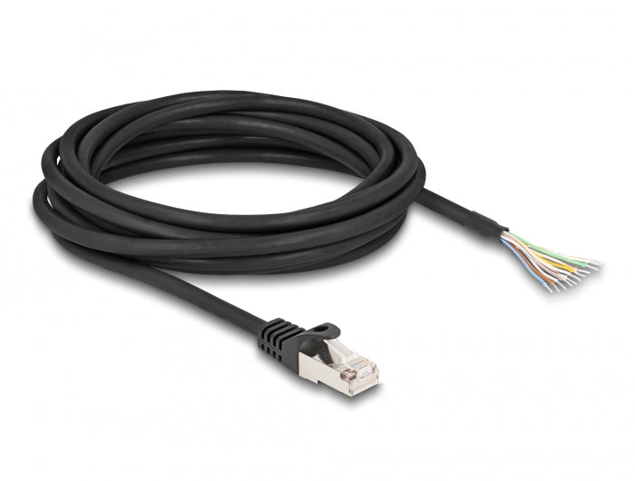 Delock Kabel RJ50 Stecker zu offenen Kabelenden S/FTP 5 m schwarz