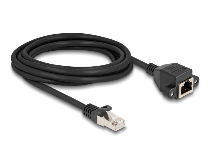 Delock RJ50 Verlängerungskabel Stecker zu Buchse S/FTP 3 m schwarz