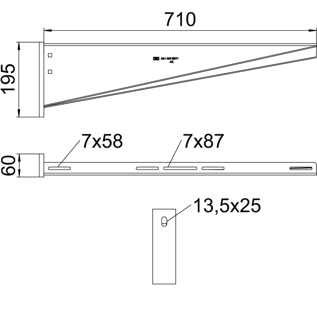 BETTERMANN Wand/Stielausleger 710mm Edst AW 55-Serie AW 55 71 A2 5500N