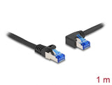 Delock RJ45 Netzwerkkabel Cat.6A S/FTP gerade / links gewinkelt 1 m schwarz