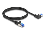 Delock RJ45 Netzwerkkabel Cat.6A S/FTP gerade / links gewinkelt 1 m schwarz