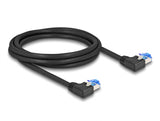 Delock RJ45 Netzwerkkabel Cat.6A S/FTP links gewinkelt 2 m schwarz