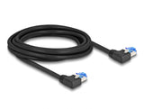 Delock RJ45 Netzwerkkabel Cat.6A S/FTP links gewinkelt 3 m schwarz