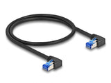 Delock RJ45 Netzwerkkabel Cat.6A S/FTP rechts gewinkelt 0,5 m schwarz