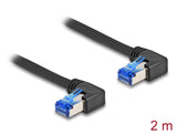 Delock RJ45 Netzwerkkabel Cat.6A S/FTP rechts gewinkelt 2 m schwarz