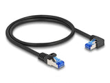 Delock RJ45 Netzwerkkabel Cat.6A S/FTP gerade / rechts gewinkelt 0,5 m schwarz