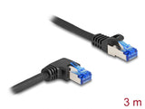 Delock RJ45 Netzwerkkabel Cat.6A S/FTP gerade / rechts gewinkelt 3 m schwarz