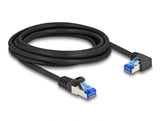Delock RJ45 Netzwerkkabel Cat.6A S/FTP gerade / rechts gewinkelt 3 m schwarz